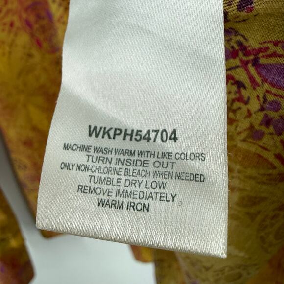 Wrangler Womens Sz Medium Formal Long Sleeve Purple Wester Blouse Shirt Top - Picture 8 of 10